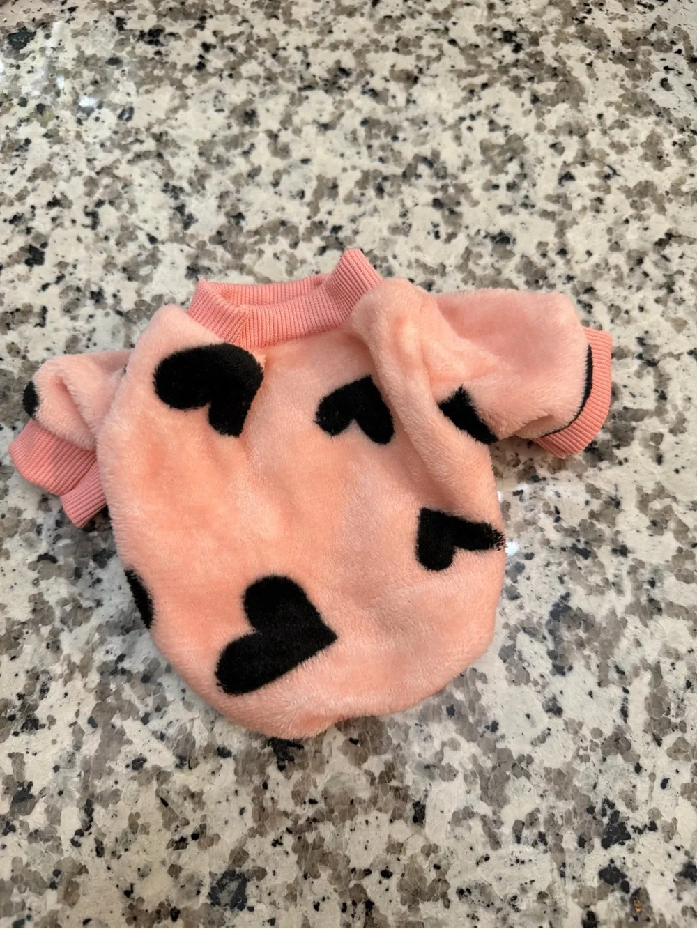 Plush Pet Sweaters with Heart Print. XXS